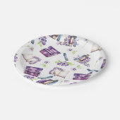 新しい章のシャワー、本をテーマにしたプレート ペーパープレート (アングル)