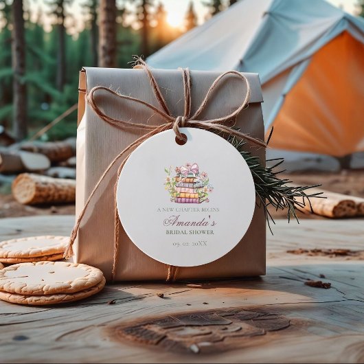 新しい章のストーリーブック ブライズシャワー フェイバータグ