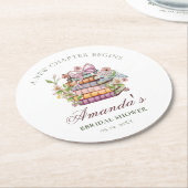 新しい章のストーリーブック ブライズシャワー ラウンドペーパーコースター (アングル)