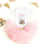 新しい章のピンクのストーリーブック 赤ちゃんのシャワー ベビーボディスーツ