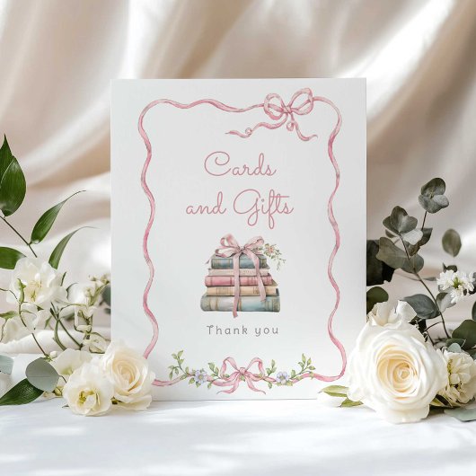 新しい章のピンクの蝶ネクタイ カードとギフト ポスター