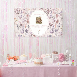 新しい章のブライダルシャワーワイルドフラワーのウェルカムサイン 横断幕