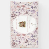 新しい章のブライダルシャワー ワイルドフラワー ウェルカムサイン 横断幕 (縦)