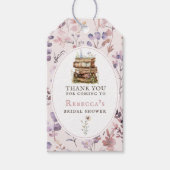 新しい章のブライダルシャワー 水彩画、野の花 ギフトタグ (正面)