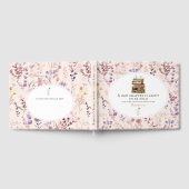 新しい章のブライダルシャワー 水彩画 野の花 ゲストブック (全面)