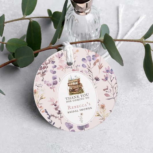 新しい章のブライダルシャワー 水彩画、野の花 フェイバータグ