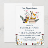 新しい章の始まりを祝う ブライダルシャワーの招待状 招待状 (正面/裏面)