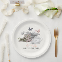 新しい章の始まり ピンクの本 ブライダルシャワー ペーパープレート