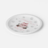 新しい章の始まり、ピンクの蝶リボン冬のベイビーシャワー ペーパープレート (アングル)