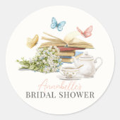 新しい章の始まり ブタクサのブライダルシャワー ラウンドシール (正面)
