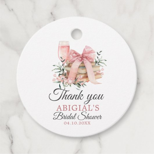 新しい章の始まり　ブライダルシャワーのご案内 フェイバータグ (正面)