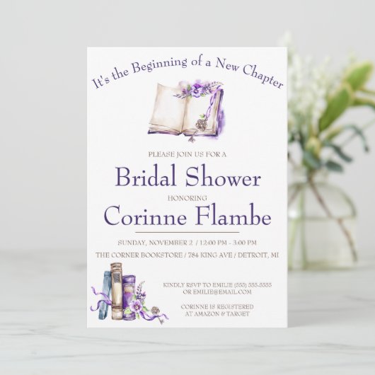 新しい章の始まり、ブライダルシャワー 招待状 (スタンド正面)