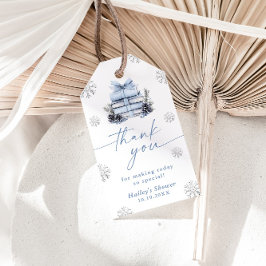 新しい章の始まり ブルーボウ ウィンター ベビーシャワー ギフトタグ