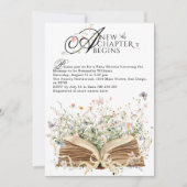 新しい章の始まり ワイルドフラワーベイビーシャワー 招待状 (正面)