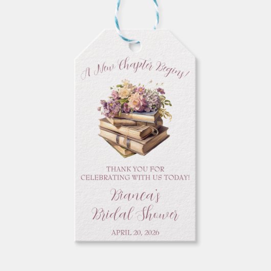 新しい章の始まり！春の花をテーマにしたブライダルシャワー ギフトタグ (正面)