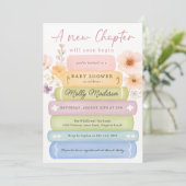 新しい章の手描きストーリーブックベビーシャワー 招待状 (スタンド正面)