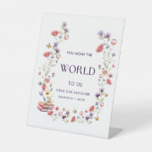 新しい章の絵本 ブライダルシャワーの看板 私たちの地球 台座サイン (正面)