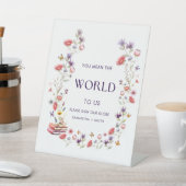 新しい章の絵本 ブライダルシャワーの看板 私たちの地球 台座サイン (インサイチュ)