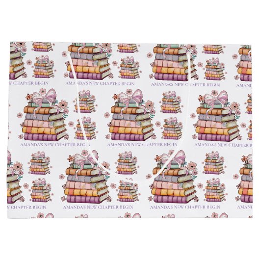 新しい章の絵本 ブライダルシャワー ラージペーパーバッグ (裏面)