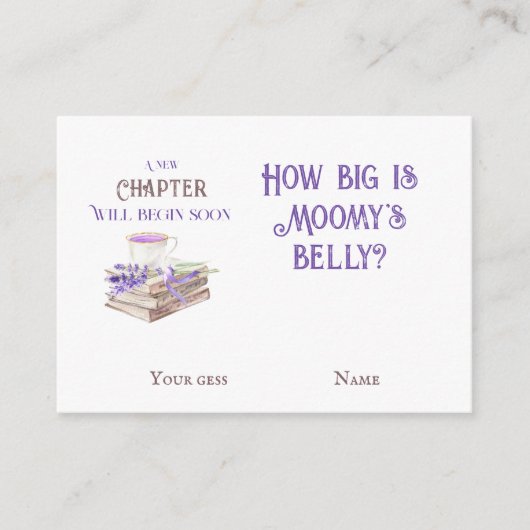 新しい章ストーリーブックどのように赤ちゃんシャワーのゲーム エンクロージャーカード (正面)