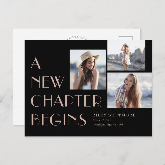 新しい章卒業発表はがき ポストカード (正面/裏面)