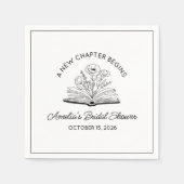 「新しい章」ブライダルシャワー本愛好家エレガント スタンダードカクテルナプキン (正面)