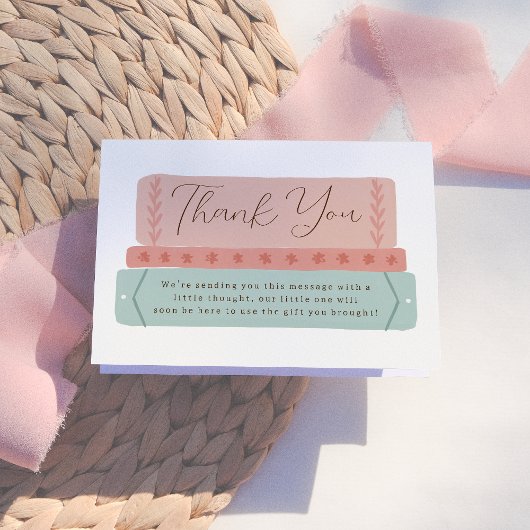 新しい章 |手描きストーリーブックベビーシャワー サンキューカード