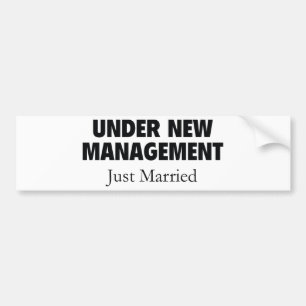 新しい管理たった今結婚しました。 バンパーステッカー