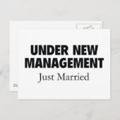 新しい管理たった今結婚しました。 案内ポストカード (正面/裏面)