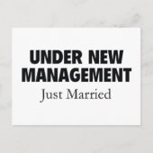 新しい管理たった今結婚しました。 案内ポストカード (正面)