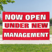 新しい管理の下でオープン小規模企業の規模 横断幕 (外側)