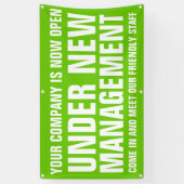 新しい管理ビジネスの看板グリーンバナー 横断幕 (縦)
