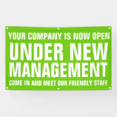 新しい管理ビジネスの看板グリーンバナー 横断幕 (横)