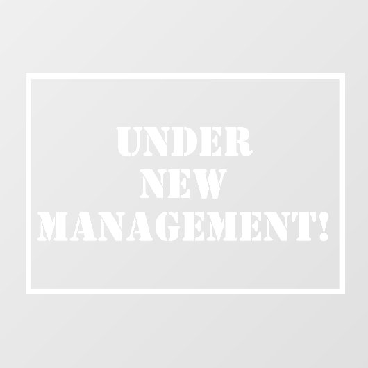 新しい管理下 ウィンドウサイン (シート)