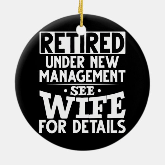 新しい管理妻おじいちゃん退職したの下におもしろい セラミックオーナメント (裏面)