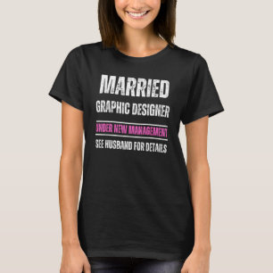 新しい管結婚した理下のグラフィックデザイナー Tシャツ