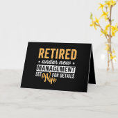 新しい管退職した理の下で妻を参照詳細。 カード (黄色い花)