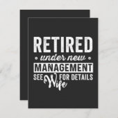 新しい管退職した理の下で妻を参照詳細。 サンキューカード (正面/裏面)