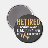 新しい管退職した理の下で妻を参照詳細。 マグネット (正面/裏面)