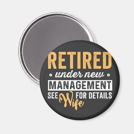 新しい管退職した理の下で妻を参照詳細。 マグネット (正面/裏面)