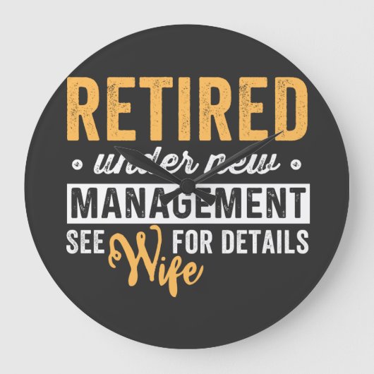 新しい管退職した理の下で妻を参照詳細。 ラージ壁時計 (正面)