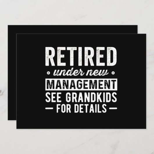 新しい管退職した理の下で， 「グランドキッズ」を参照 案内状 (正面/裏面)