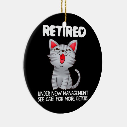 新しい管退職した理下では、猫が詳細を セラミックオーナメント (右)