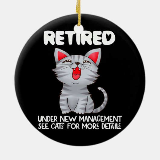 新しい管退職した理下では、猫が詳細を セラミックオーナメント (裏面)