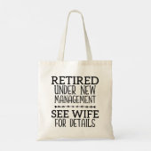 新しい管退職した理下で妻を参照詳細 トートバッグ (裏面)