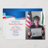 新しい米国の市民のパーティーの写真の招待状 招待状 (正面/裏面)