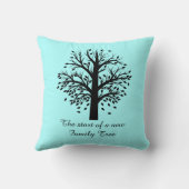 新しい系譜、名前または日付の開始; 黒かミント クッション (裏面)