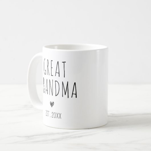 新しい素晴らしおばあちゃんベビー発表のプレゼント コーヒーマグカップ (正面左)