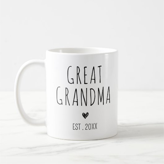 新しい素晴らしおばあちゃんベビー発表のプレゼント コーヒーマグカップ (左)