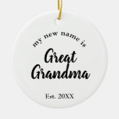 新しい素晴らしおばあちゃん妊娠のお知らせ セラミックオーナメント (正面)
